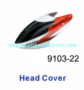 double-horse-9103 helicopter parts head cover (orange-white color) - Click Image to Close